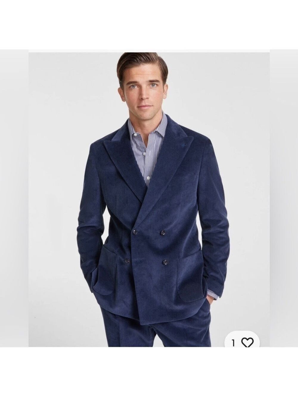 Tommy Hilfiger Mens Modern Fit Double Breasted Corduroy Suit Jacket Blazer - NWT
